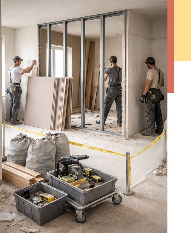 Перенос гипсокартонной перегородки в Тобольске под ключ от 4575 руб. | Демонтаж и монтаж – ОТДЕЛОЧНИК-Тбл