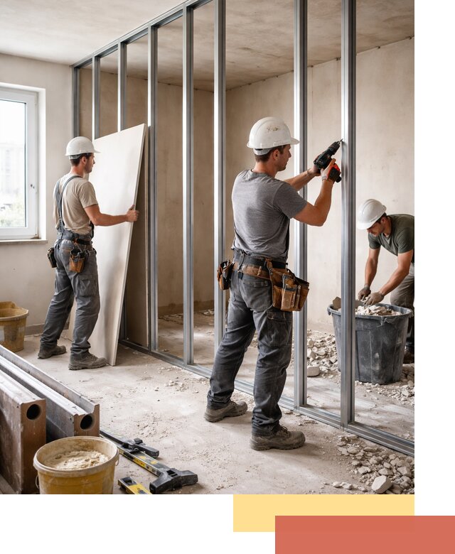 Перенос гипсокартонной перегородки в Тобольске профессионально и быстро