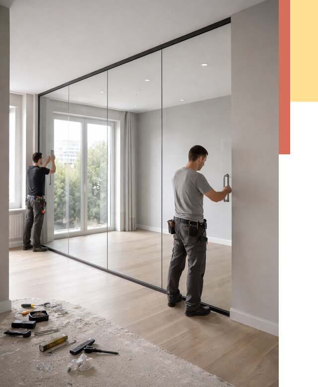 Изготовление стеклянных перегородок в Тобольске от 12556 руб. под ключ | ОТДЕЛОЧНИК-Тбл