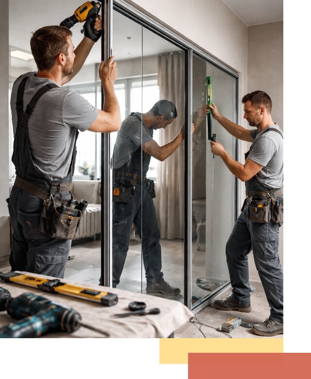 Каркасные стеклянные перегородки под ключ в Тобольске