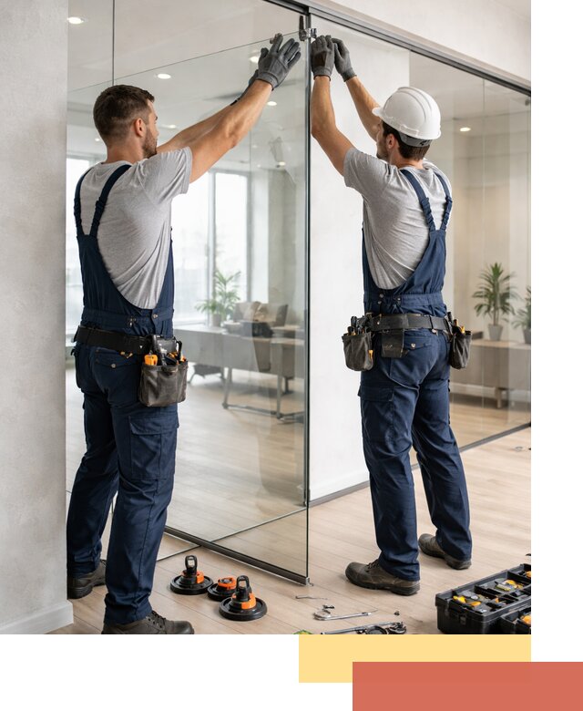 Безрамные стеклянные перегородки под ключ в Тобольске