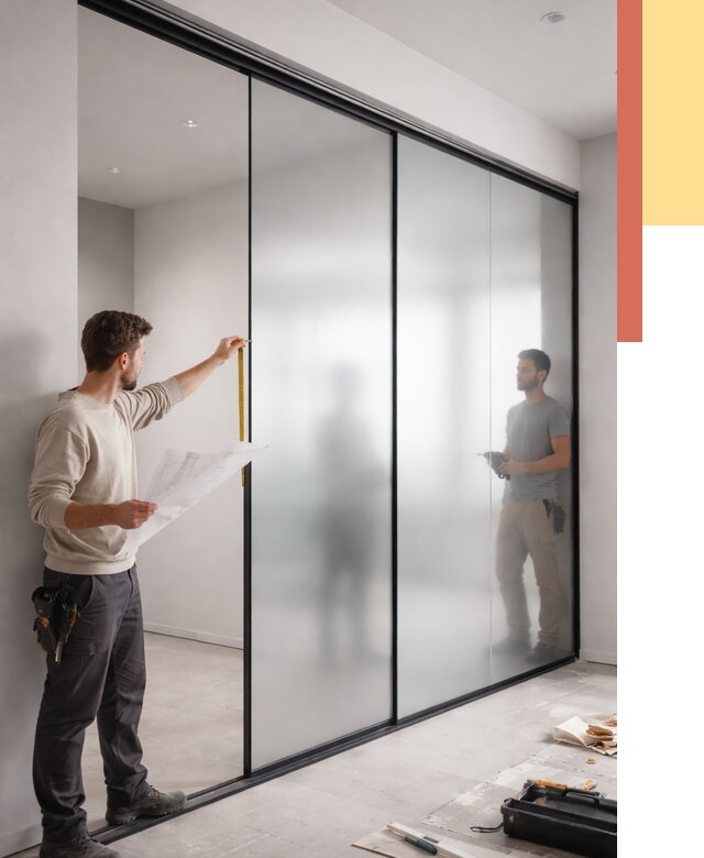 Матовые стеклянные перегородки в Тобольске от 8642 руб. — монтаж и установка | ОТДЕЛОЧНИК-Тбл