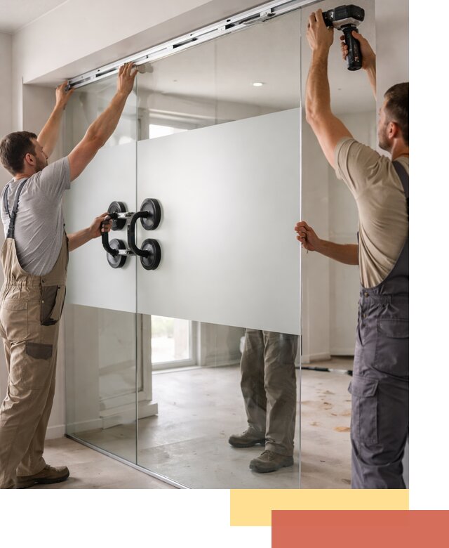 Матовые стеклянные перегородки под ключ в Тобольске