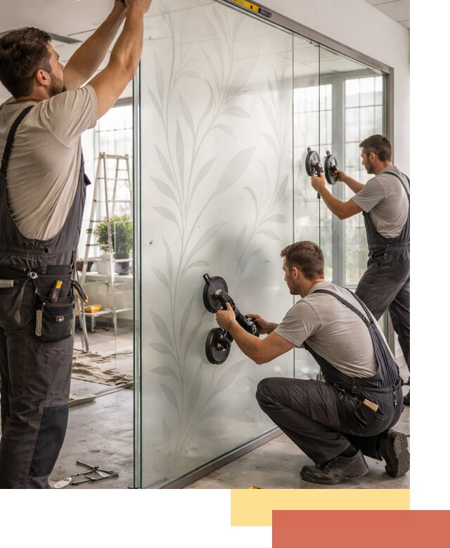 Стеклянные перегородки с рисунком на заказ в Тобольске