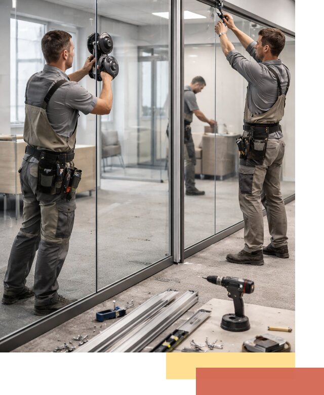 Стеклянные офисные перегородки под ключ в Тобольске