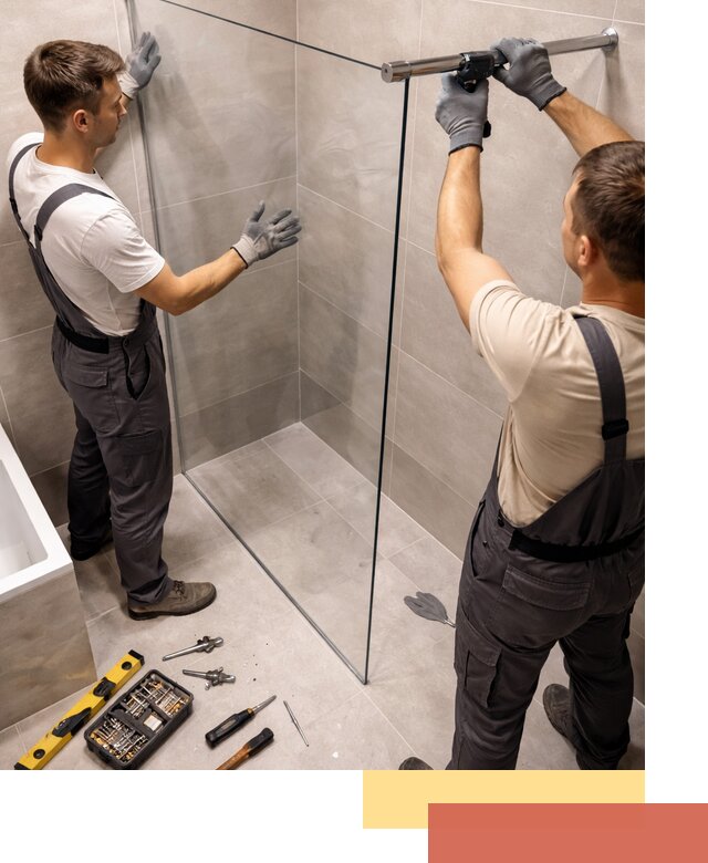 Стеклянные перегородки для душа в Тобольске — изготовление и монтаж