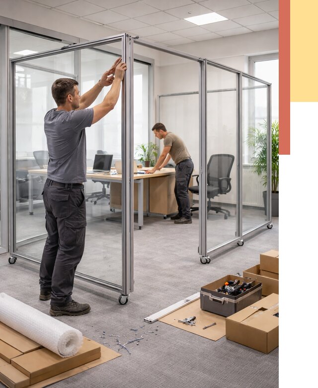 Мобильные офисные перегородки в Тобольске от 12709 руб. — установка под ключ | ОТДЕЛОЧНИК-Тбл