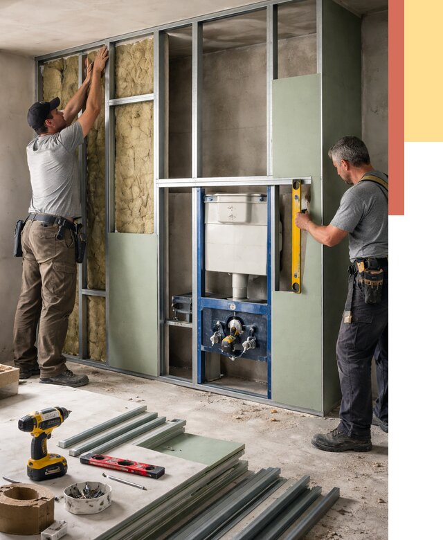 Установка сантехнических перегородок в Тобольске от 8642 руб. | ОТДЕЛОЧНИК-Тбл