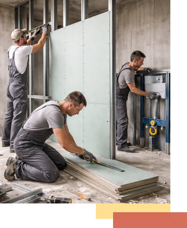 Монтаж и ремонт сантехнических перегородок в Тобольске