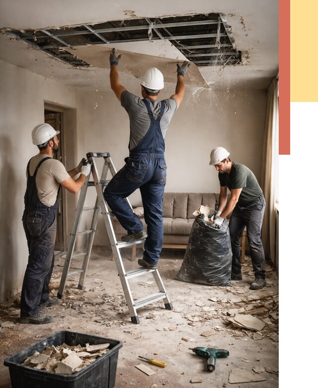 Демонтаж гипсокартонного потолка в Тобольске от 427 руб. за м2 — ОТДЕЛОЧНИК-Тбл