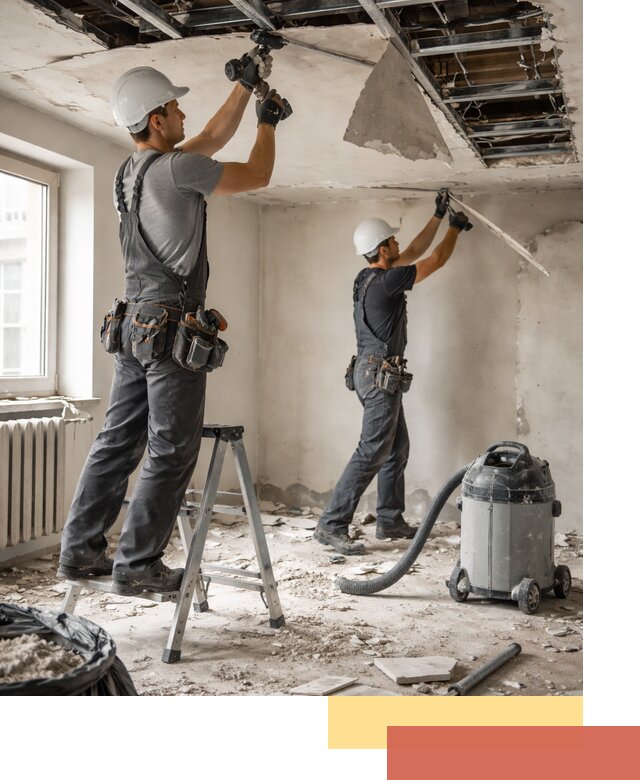 Демонтаж гипсокартонного потолка в Тобольске быстро и аккуратно