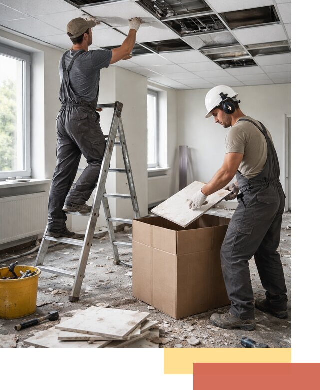 Демонтаж потолочной плитки в Тобольске быстро и аккуратно