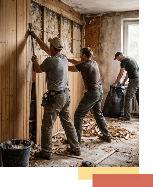 Демонтаж вагонки и вывоз материалов в Тобольске