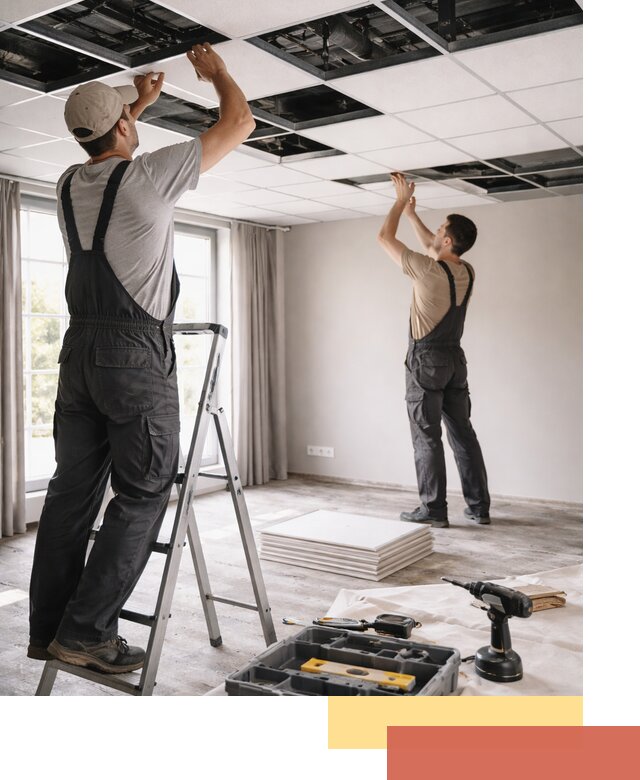 Замена плит подвесного потолка в Тобольске быстро и качественно