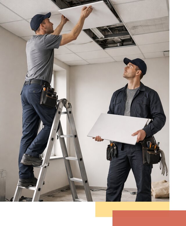 Обслуживание подвесного потолка в Тобольске — ремонт и чистка