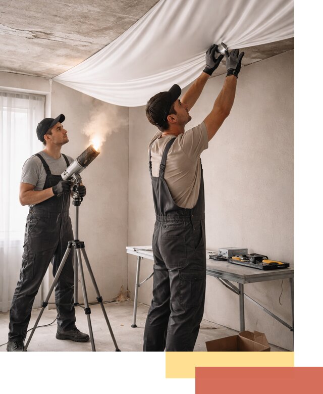 Установка натяжного потолка под ключ в Тобольске