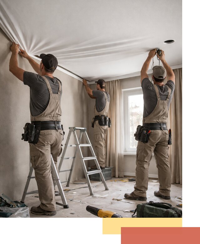 Монтаж матового натяжного потолка в Тобольске качественно и быстро