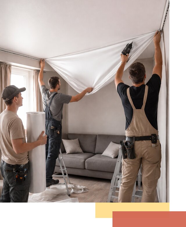 Монтаж сатинового натяжного потолка в Тобольске качественно и быстро