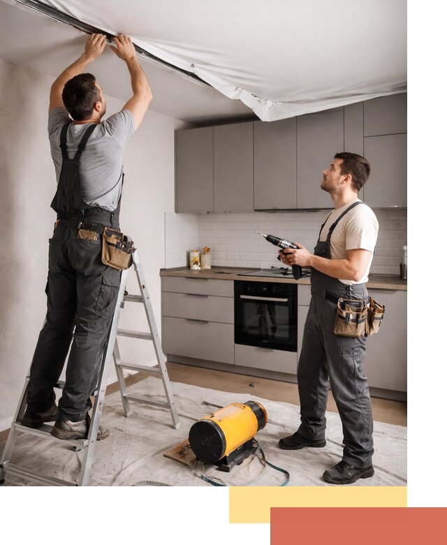 Монтаж натяжного потолка на кухне в Тобольске