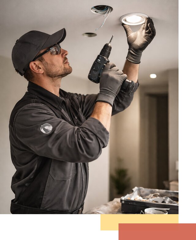 Установка точечных светильников в натяжной потолок в Тобольске