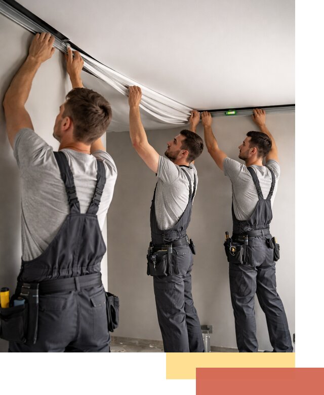 Теневые натяжные потолки в Тобольске: монтаж и отделка быстро и качественно