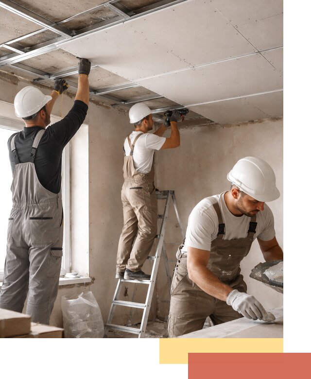 Одноуровневый потолок из гипсокартона в Тобольске — монтаж и отделка