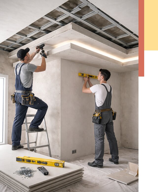 Двухуровневый потолок из гипсокартона в Тобольске от 1474 руб. под ключ | ОТДЕЛОЧНИК-Тбл