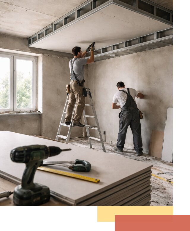 Двухуровневый потолок из гипсокартона в Тобольске