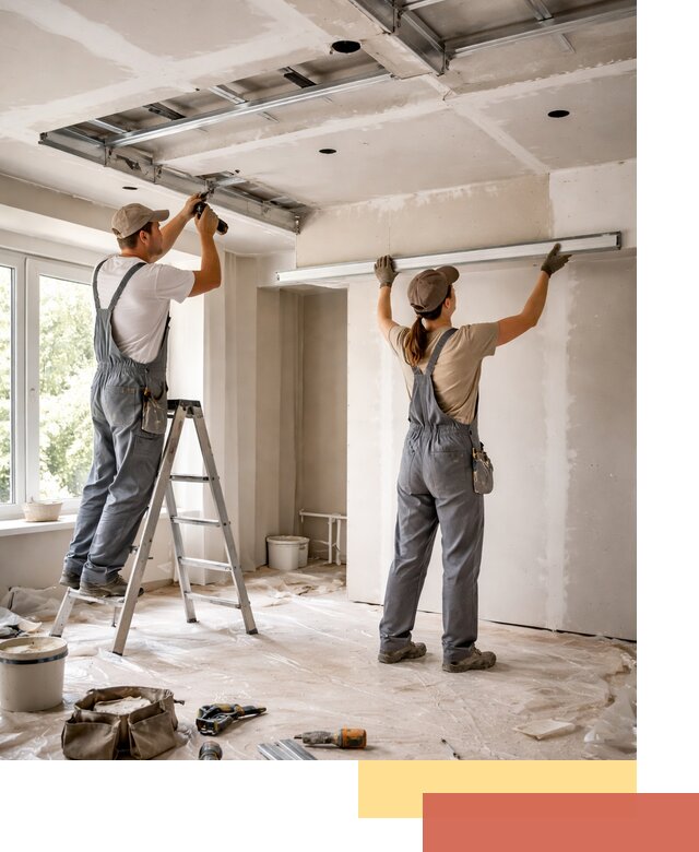 Монтаж многоуровневого потолка из гипсокартона в Тобольске