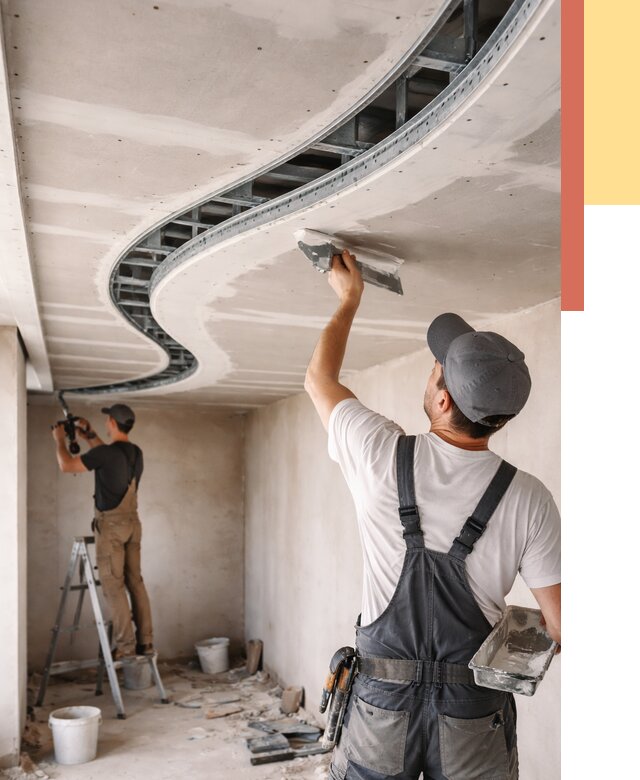 Криволинейный потолок из гипсокартона в Тобольске от 2135 руб./м2 | ОТДЕЛОЧНИК-Тбл