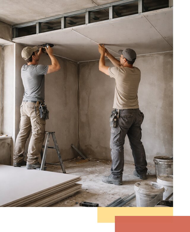 Короб из гипсокартона на потолке под ключ в Тобольске