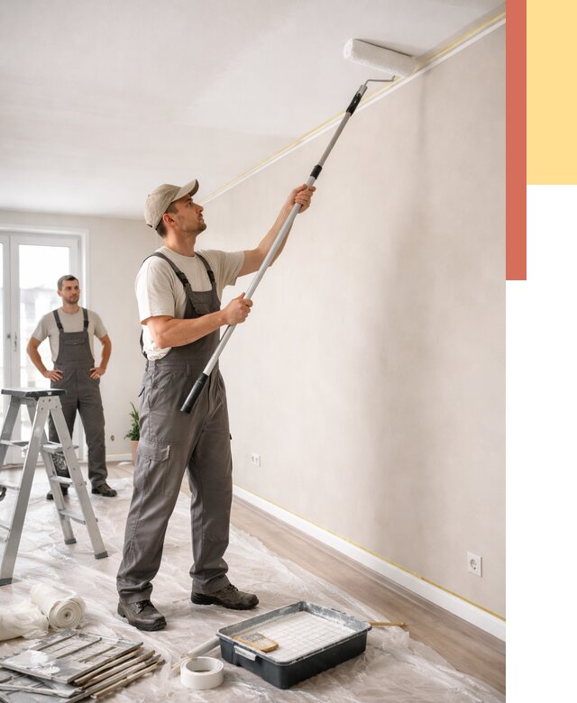 Покраска потолка из гипсокартона в Тобольске от 4575 руб./м2 — услуги под ключ | ОТДЕЛОЧНИК-Тбл