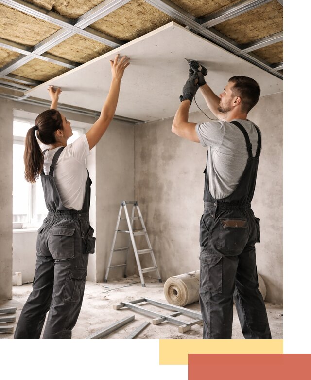 Звукоизоляция потолка из ГКЛ в Тобольске профессионально и надежно