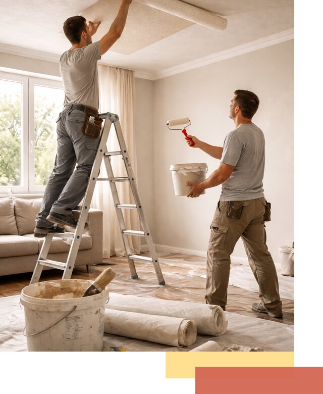 Поклейка обоев на потолок в Тобольске — качественно и быстро