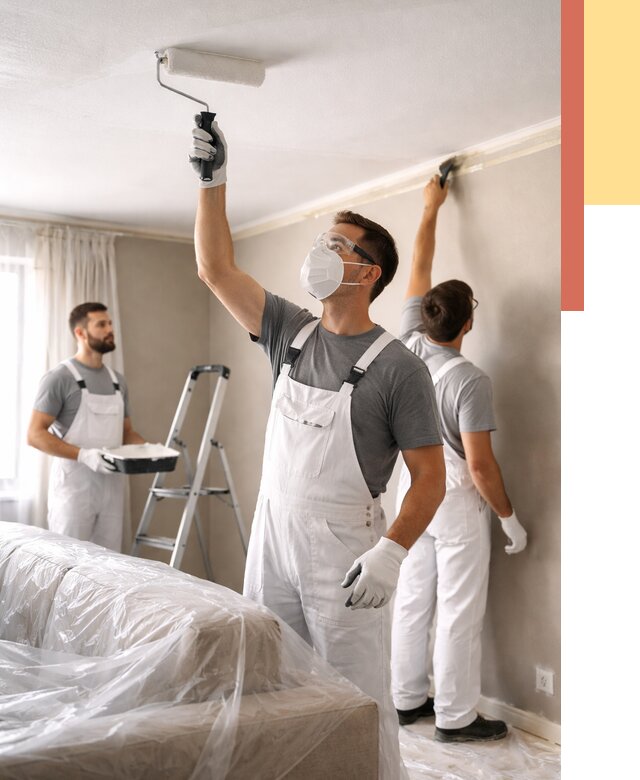 Покраска потолка водоэмельсионной краской в Тобольске от 2237 руб/м² — услуги под ключ | ОТДЕЛОЧНИК-Тбл