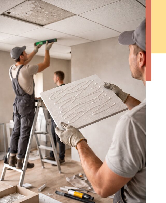 Монтаж потолочной плитки в Тобольске от 4575 руб. — быстро и недорого | ОТДЕЛОЧНИК-Тбл