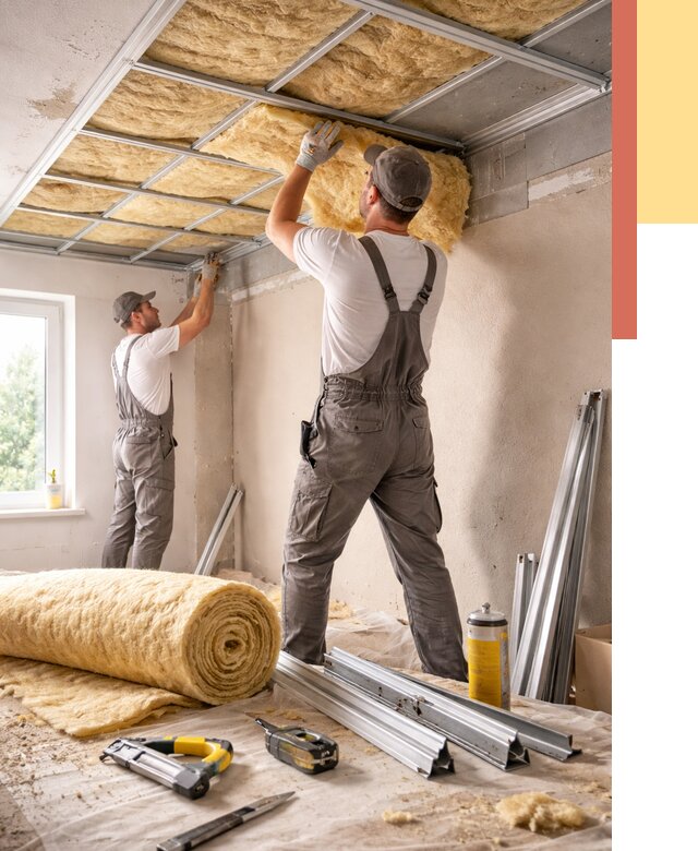 Утепление потолка в Тобольске от 7320 руб/м2 — недорого, быстро, под ключ | ОТДЕЛОЧНИК-Тбл